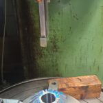 Pignon conique en cours de mortaisage